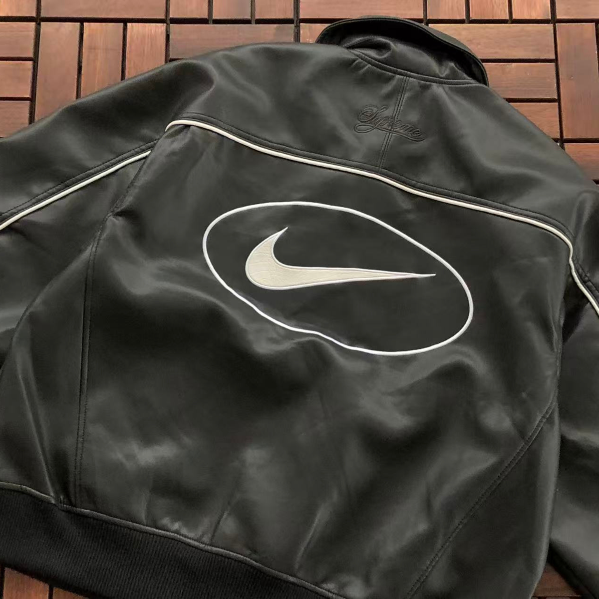 Supreme Nike Leather Varsity Jacket