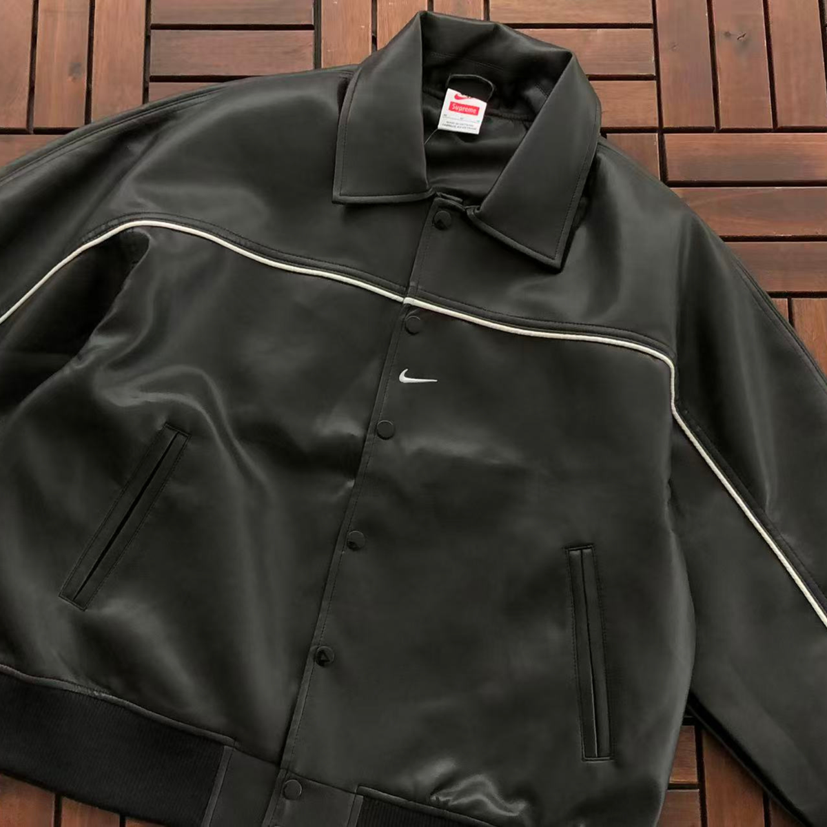 Supreme Nike Leather Varsity Jacket