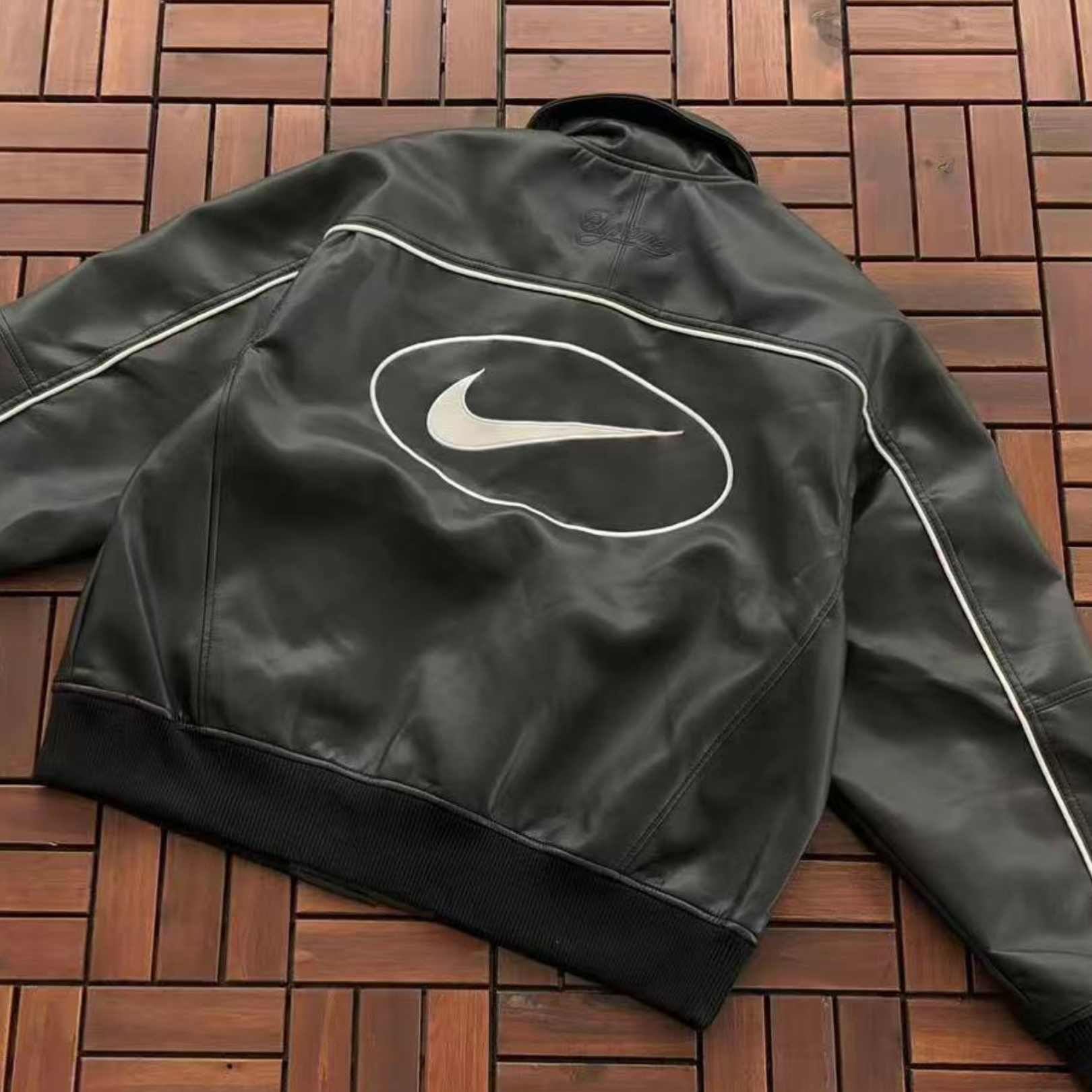 Supreme Nike Leather Varsity Jacket